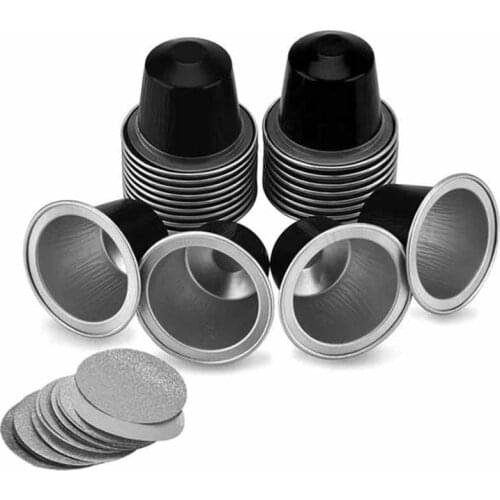 100 Sets Refillable Coffee Capsule Cup Disposable Nespresso Pod for Nescafe Automatic Coffee Machine Food Package Cafe Supplies