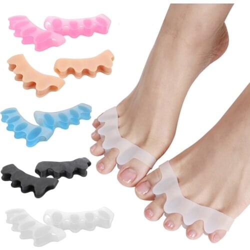 2PCS Toe Separator Correction Hallux Valgus Corrector Silicone Orthopedic Hammer Separator Straightener Spreader Foot Care Tool