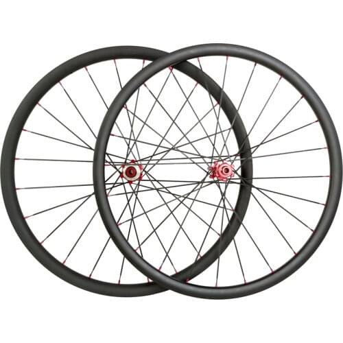 27.5er 650B MTB XC 28mm wide asymmetric 25 deep tubeless carbon wheels 1432 straight pull Powerway M32 hub 27.5inch wheelset