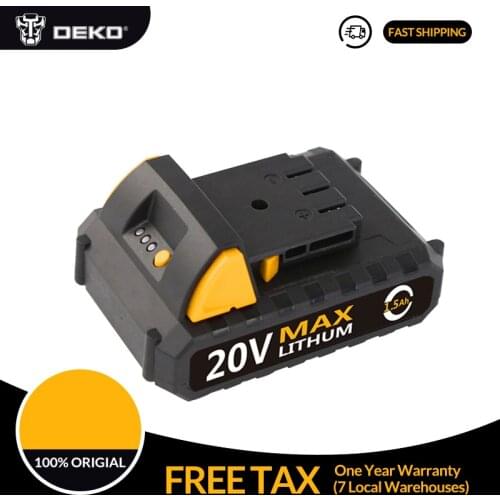 DEKO 20V Lithium 1500mAh Cordless Drill Tool Battery Pack for GCD20DU2