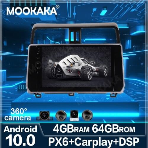 2 Din Stereo Receiver Car Radio Head Unit Audio For Toyota Prado 2018-2019 Android10.0 Car Navigator Multimedia Player Free Map