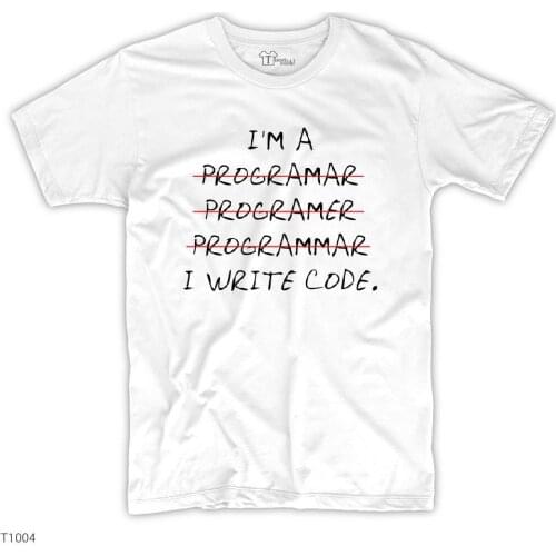 I Write Code Printed White Men Women Unisex Tshirt High Quality Famous Turkish Fabric Textile Production