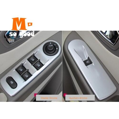 For Renault Captur 2013 14 15 2016 Car sticker Accessories Matte door Window glass inner panel Armrest Lift Switch Button trim