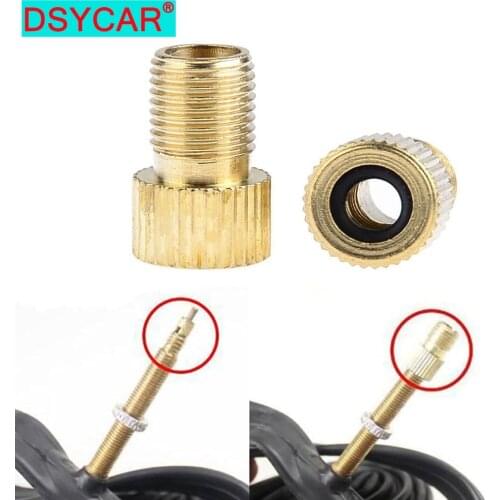 DSYCAR 4Pcs/Lot Copper Presta To Schrader Air Pump Bicycle Bike Valve Type Adaptor Gas Nozzle Converter Adapter Tire Tools