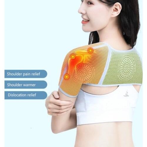 Double Shoulder Support Brace Wormwood Compression Shoulder Belt Strap Shoulder Warmer Protector for Dislocation Arthritis Pain