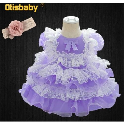 Spanish Vintage 1 Year Birthday Dress Baby Girl Lace Bow Ruffle Baptism Dress Christmas Halloween Toddler Lolita Maid Costume