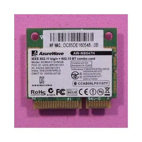 Wireless Adapter Card for Broadcom Bcm94313HMGB AzureWav AW-NB047H BCM4313 Half Mini Pci-e Wifi Bluetooth4.0 Network Card