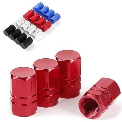 4Pcs Car Bicycle Motorcycle Wheel Tyre Tire Air Aluminum Alloy Valve Caps Stem Cover Hexagonal Tyre Wheel Ventil Valve Caps