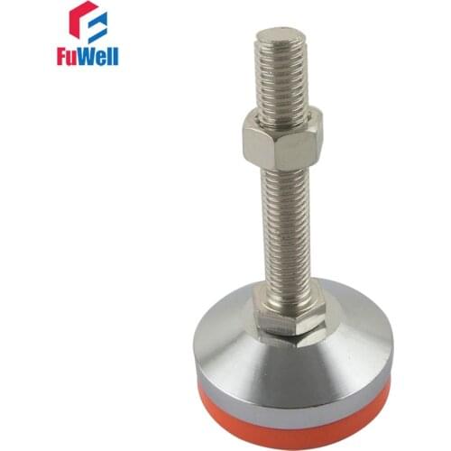 M12/M16/M20 Thread Adjustable Foot Cups 80mm Diameter Chrome Plated 80/100/120/150mm Thread Length Articulated Leveling Foot
