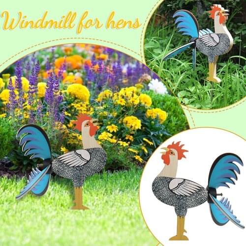 Rooster Windmill Garden Courtyard Farm Decor Yard Statue Vivid Sculpture Outdoor Decoration Fathers Day Gift @ls