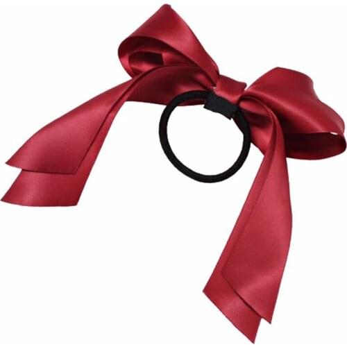 Fashion Bow Scrunchies Satin Ribbon Elastic Hair Rope For Women Ponytail Holder Headbands Rubber Bands Headwrap 2021 New