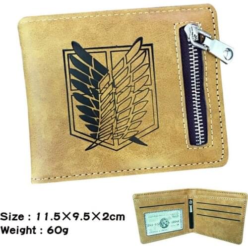 Anime Attack On Titan Cartoon Wallet Men PU Leather Short Wallet Student Money Bag Coin Purse Handbags Gift