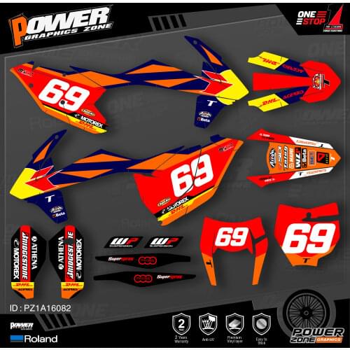 PowerZone Custom Team Graphics Backgrounds Decals Stickers Kit For KTM SX SXF MX 16-18 EXC XCW Enduro 17-19 125 to 500cc 82
