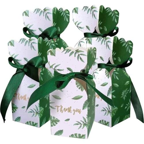 New Candy Box,50Pcs Party Favor Gift Boxes with Gift Ribbons for Wedding/Travel Themed Party/Bridal Shower Decoration