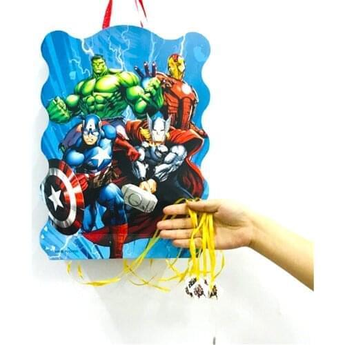 40*30cm Avenger Party Supplies Paper Pinata Disposable Cartoon Theme Baby Shower Kids Birthday Superhero Party Decoration Favor