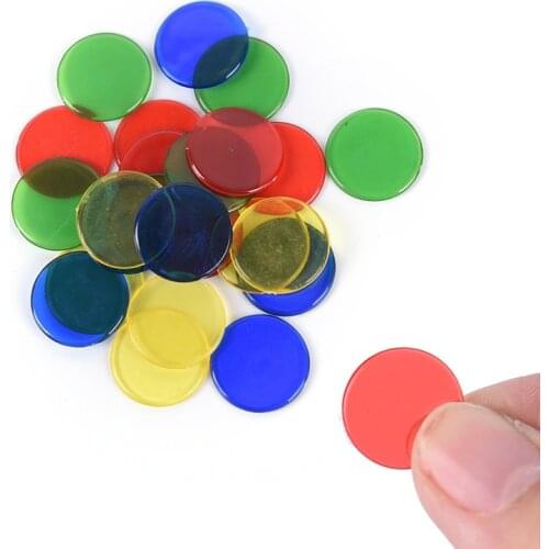15mm plastic chips transparent color chip game currency bingo game accessories teaching plastic coins
