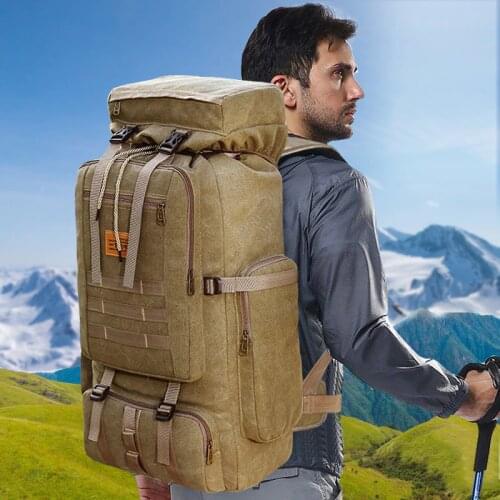 75L Outdoor Military Hiking Backpack Waterproof Tactical Travel Camping Large Capacity Molle Sport Military Bag