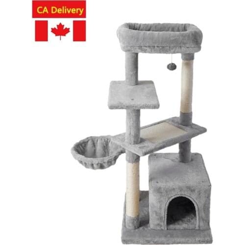 Cat Climbing Frame with Hommock Cat Tree Pet Scratching Post Tree Big Cat Toys CA Fast Shipping Scratching Post Cat Condo
