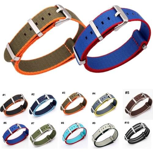 New 22mm Army Sport Nylon Watch Band Nato Woven Fiber Wristband Universal Watch Buckle Belt Watch Accessories