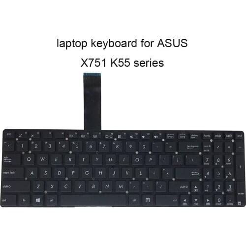 Replacement keyboards for ASUS X751 LD LN X751LA X751M MA K55V VM A55VD US English enter black notebook keyboard original new