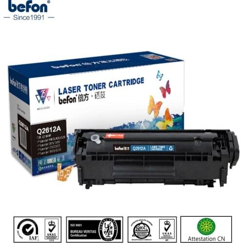 Befon Refilled Q2612A 12A 2612a 2612 Compatible Toner Cartridge for HP LaserJet 1010 1012 1015 1018 1020 3010 3015 3020 3030