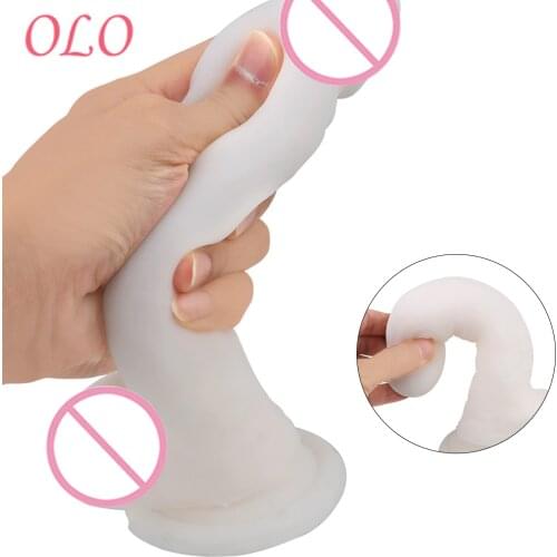 OLO Super Soft Dildo Erotic Realistic Dildo Simulation Fake Penis Sex Toys for Woman Female Masturbation
