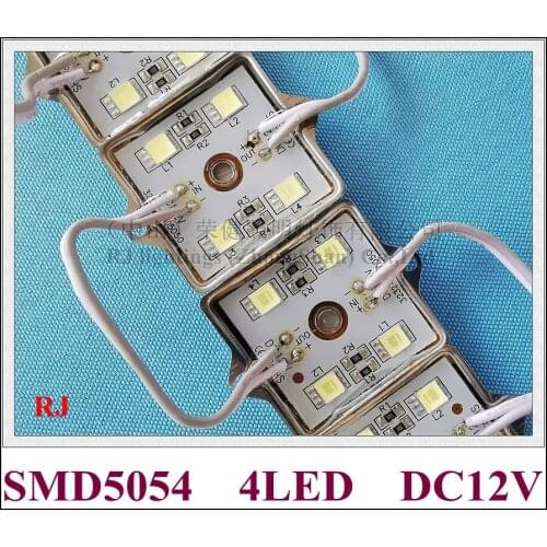 Super bright LED light module SMD 5054 LED module DC12V 4 led 35mm*35mm RJ-LM-5054-4 Iron crust epoxy resin waterproof