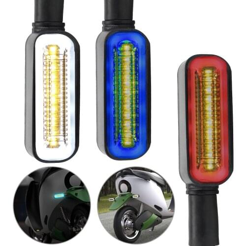 12V Universal DRL Motorcycle Flashing Turn Signal Lights LED Taillights Rear Day Running Lamps Side Marker Motorbike Accessories