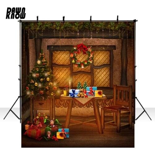 DAWNKNOW Christmas Tree Vinyl Photography Background For Baby Gift Dest Photo Shoot Backdrop For Christmas Photo Studio L825