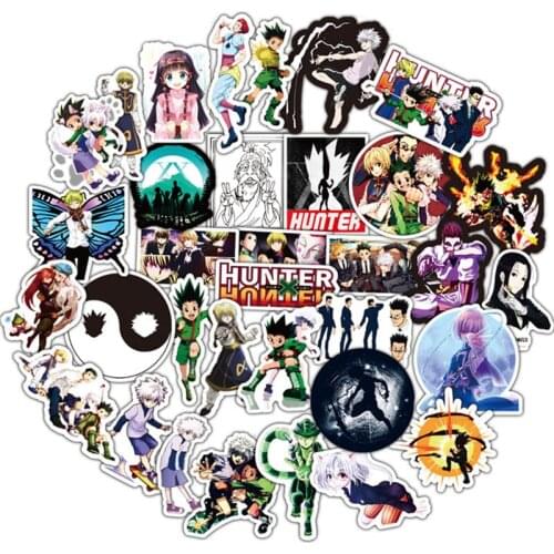 50Pcs HUNTER X HUNTER Anime Stickers Stationery Stickers Waterproof Decal For Laptop Suitcase Skateboard Motorcycle Classic Toy
