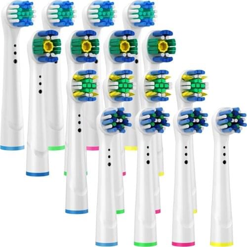 16pcs Brush Heads for Oral B Toothbrush Compatible with Pro Genius SERIES/VITALITY Including Floss, Cross, Precision & Whitening