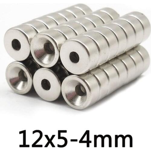 20/30/50pcs 12x5-4mm N35 Powerful Magnets 12*5mm Hole 4 mm Stong Permanent Round Countersunk Neodymium Magnetic Magnet 12*5-4mm