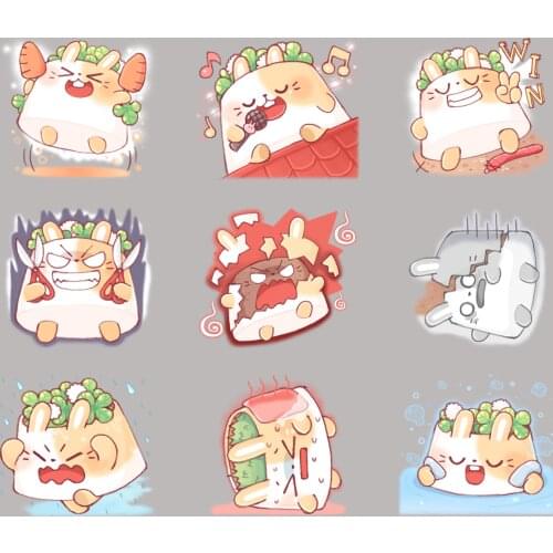 40 cute bunny stickers anime funny scrapbook stickers for kids, DIY laptop suitcase skateboard motorcycle bike toy
