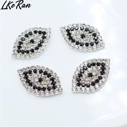 5Pcs 17*28mm Eye Flatback Rhinestone Buttons DIY Handmade Decorative Metal Button Embellishment For Sewing Crafts Accessories