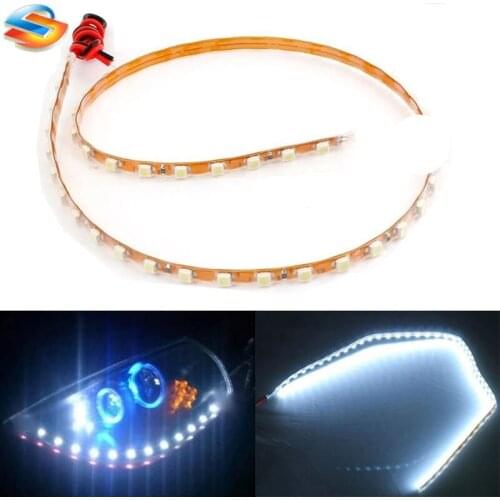 50PCS White 45CM 1210 45-SMD DC 12V Waterproof Flexible LED Strip Light For Under Car Interior Atmosphere Decoration Light