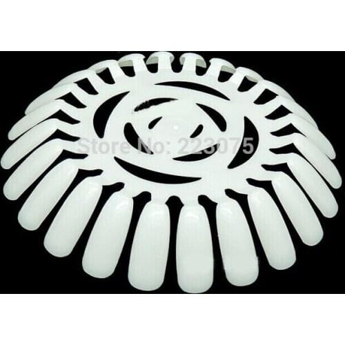 NAIL ART Acrylic Round DISPLAY & PRACTICE Board WHEELS False Tips white new arrival 6pcs/lot