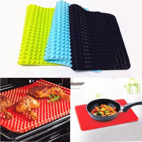 40x27cm Pyramid Bakeware Pan 4 Sheet Nonstick color Cooking Mat Tools Tray Silicone Pads Oven Baking Baking Mats Moulds Kitchen