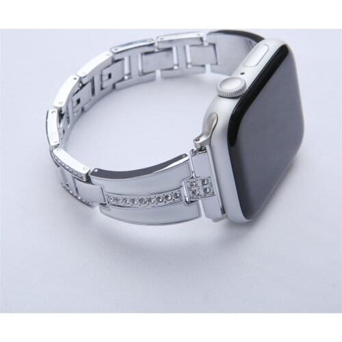 Diamond Bling Fashion Strap for Apple Watch 6 Band Series SE/6/5/4/3/2 Steel Replaceable Bracelet for iWatch 44mm 40mm 42mm 38mm