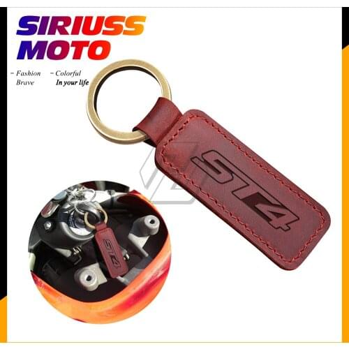 Motorcycle Cowhide Keychain Key Ring Case for Ducati ST4 S ABS Streetbike