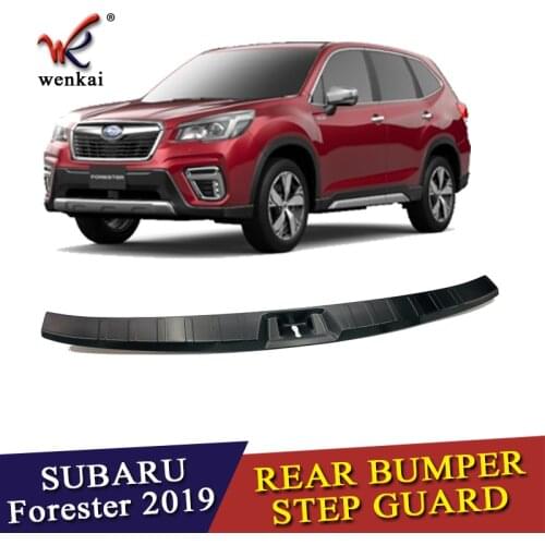 Black Stainless Steel Rear Trunk Pad Fender Car Accessories For Subaru Forester SK 2018 2019 Rear Bumper Foot Plate