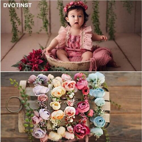 Dvotinst Newborn Baby Photography Props Handmade Mori Floral Headband Headwear Headdress Fotografia Studio Shoots Photo Props