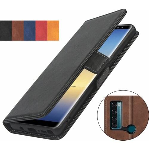 Pu leather flip phone case for TCL 20 SE card holder wallet Short-buckle Flip book holster protective phone bag case GG