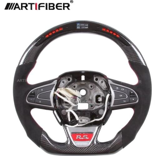 Race display 100% Real Carbon Fiber LED Steering Wheel for Renault Megane ,Clio