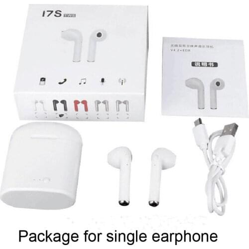 I7S TWS Earbuds Ture wireless Earpieces Twins Earphones 3.5mm Stereo headphone With Charging