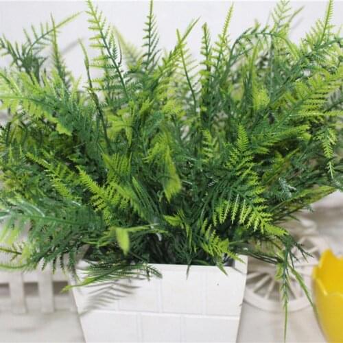 1 Bouquet /7 Fork Artificial Plastic Asparagus Fern Green Bush Plants Home Cafe Office Green Plant Decoration Simulation Bonsai