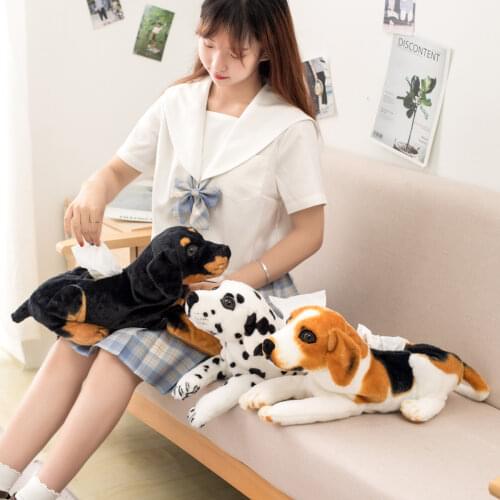 Simulated Dog Tiger Leopard Toy Stuffed Animal Tissue Box Holder Paper Cover Home D