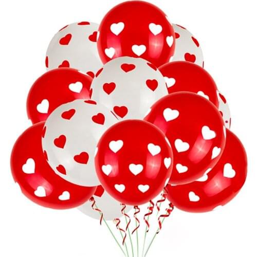 Red And White Heart-shaped Latex Balloons Romantic Valentines Day Love Balloons Marriage Proposal Party Decoration Air Ball