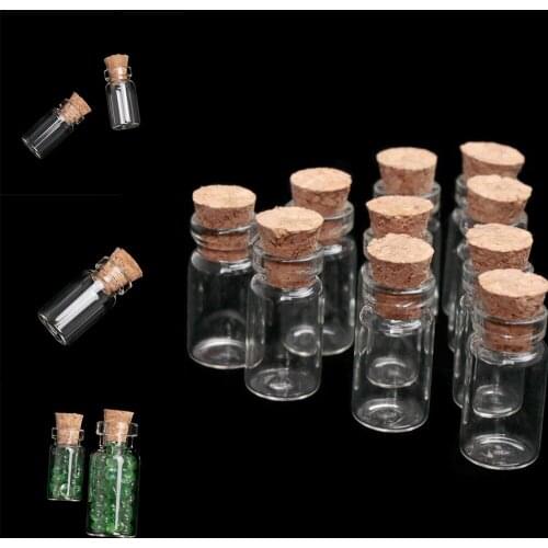 Mini Glass Wishing Bottles Natural Chip Stones Healing Crystal Decoration Lucky Drifting Bottle Birthday Gifts