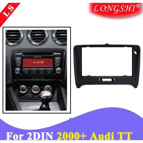 LONGSHI 2DIN Panel Kit Fitting Frame Car Radio Fascia for 2000 2001 2002 2003 2004 2005-2011 Audi TT Stereo Dash Trim Double DIN