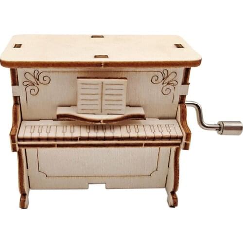 DIY Puzzle Hand-assembled Music Box Kit Creative Piano Hand-operated Music Box for Childrens Gift Birthday Gift Present Toy